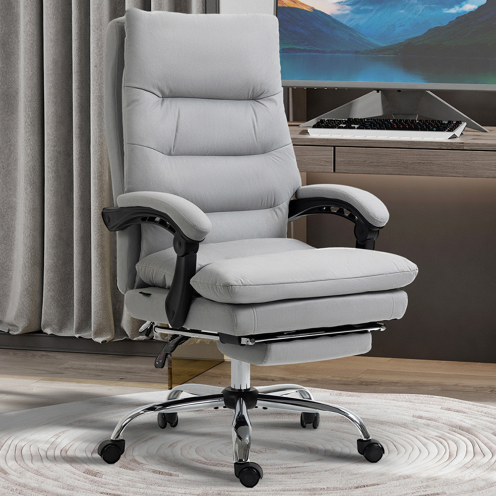 Portland Grey Microfibre Massage Chair Image 1