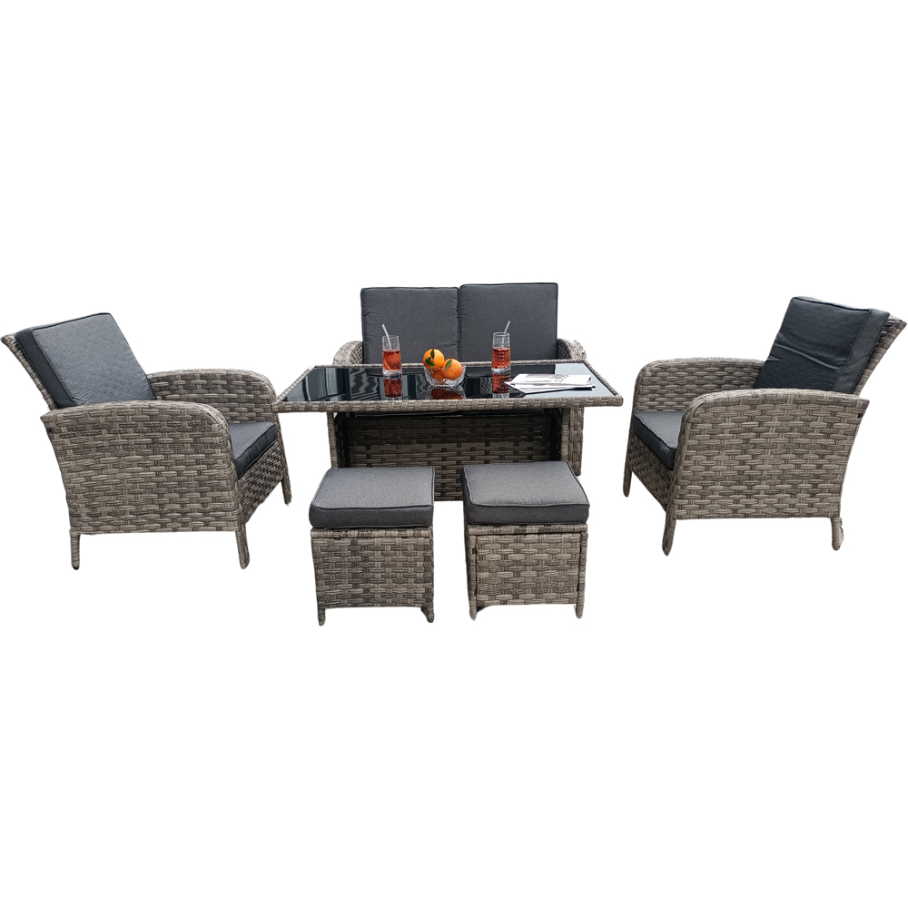 Outdoor Living Dorchester 6 Seater Rattan Wicker Garden Dining Set Image 5