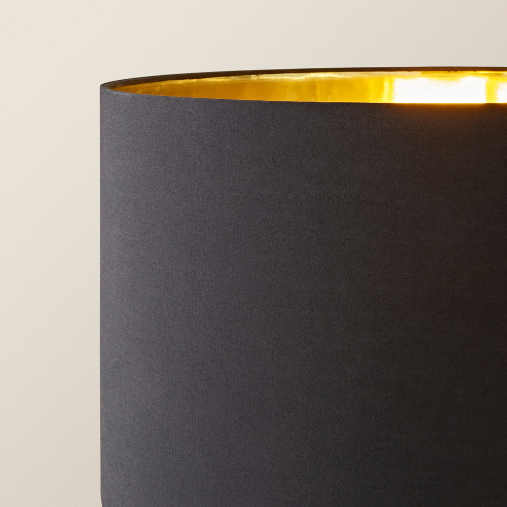 ValueLights Marissa Black and Gold Shade Black Ball LED Floor Lamp Image 3