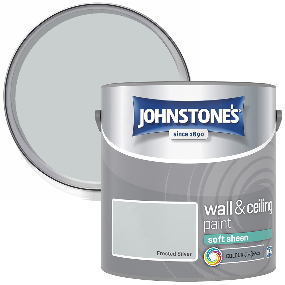 Johnstone's Walls & Ceilings Frosted Silver Soft Sheen Emulsion Paint 2.5L Image 1