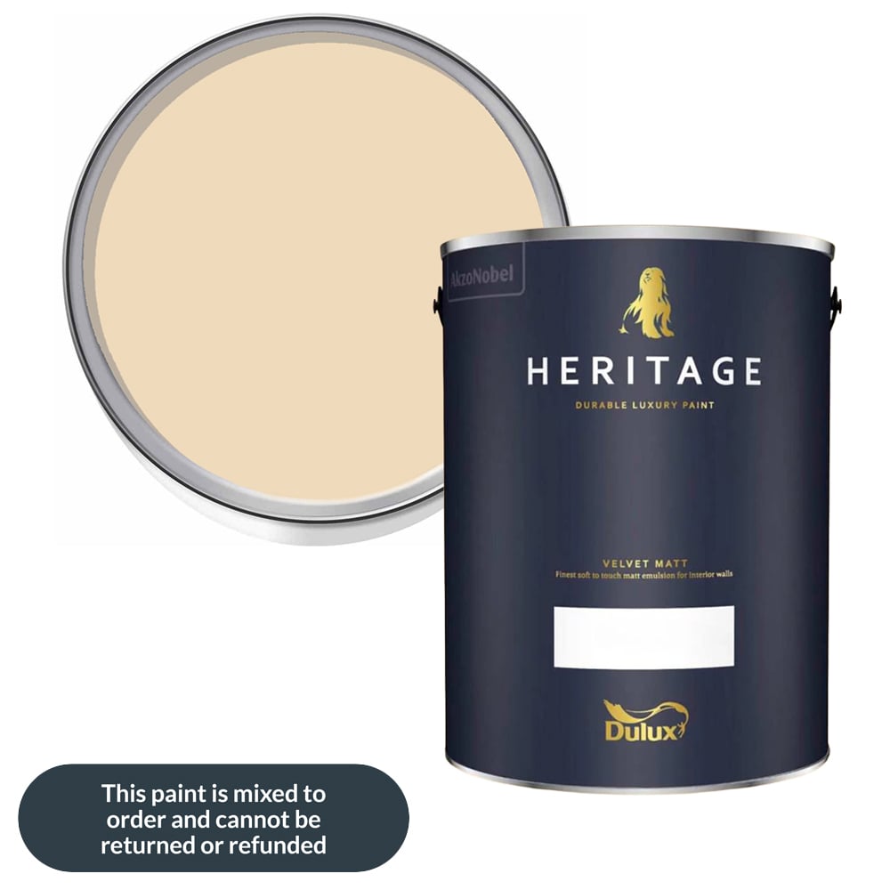 Dulux Heritage Walls and Ceilings Cream Velvet Matt Emulsion Paint 5L Image 1