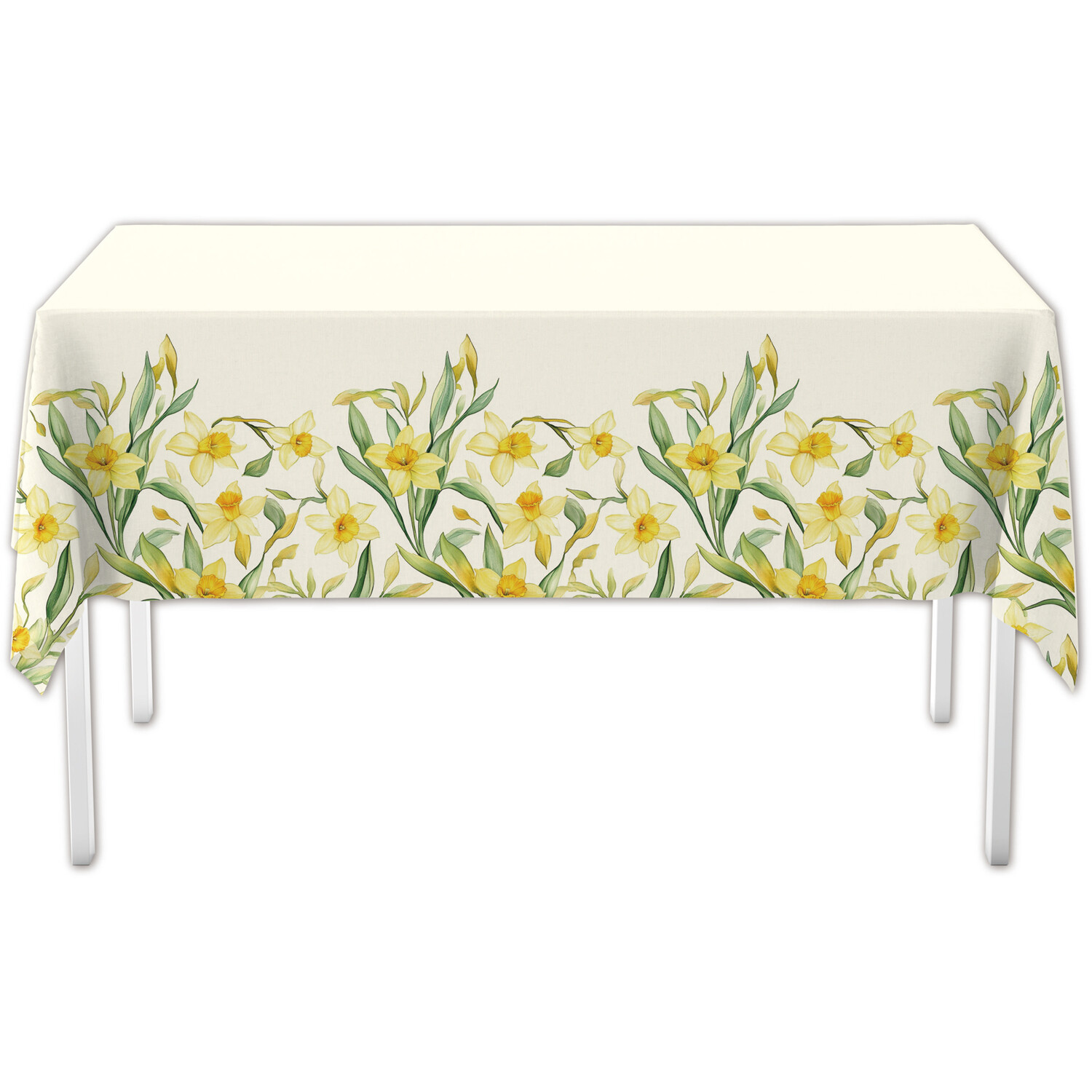 Spring Floral Table Cover White Image 2
