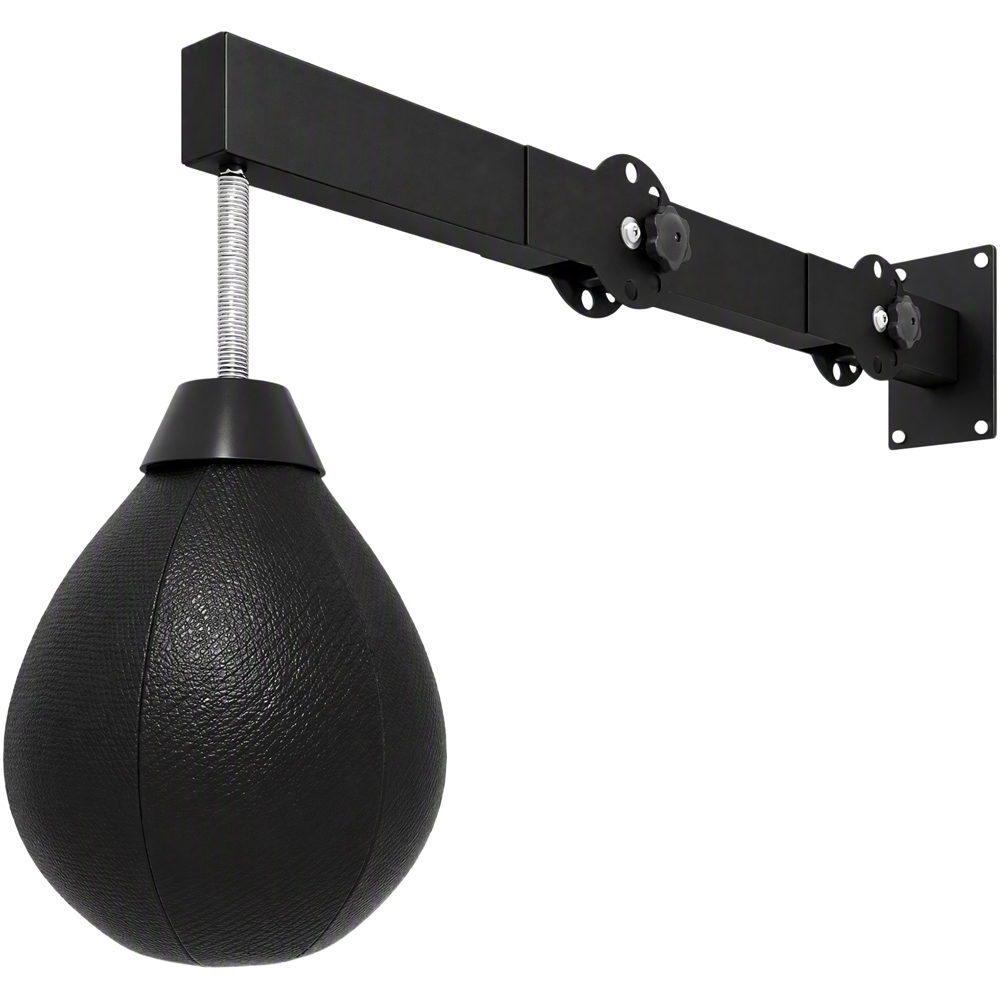 SPORTNOW Black Height Adjustable Wall-Mounted Boxing Speed Bag Image 1
