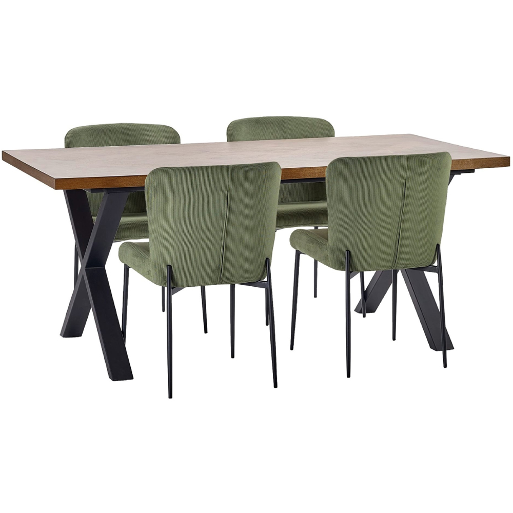 Julian Bowen Leonie Set of 2 Green Velvet Dining Chairs Image 4