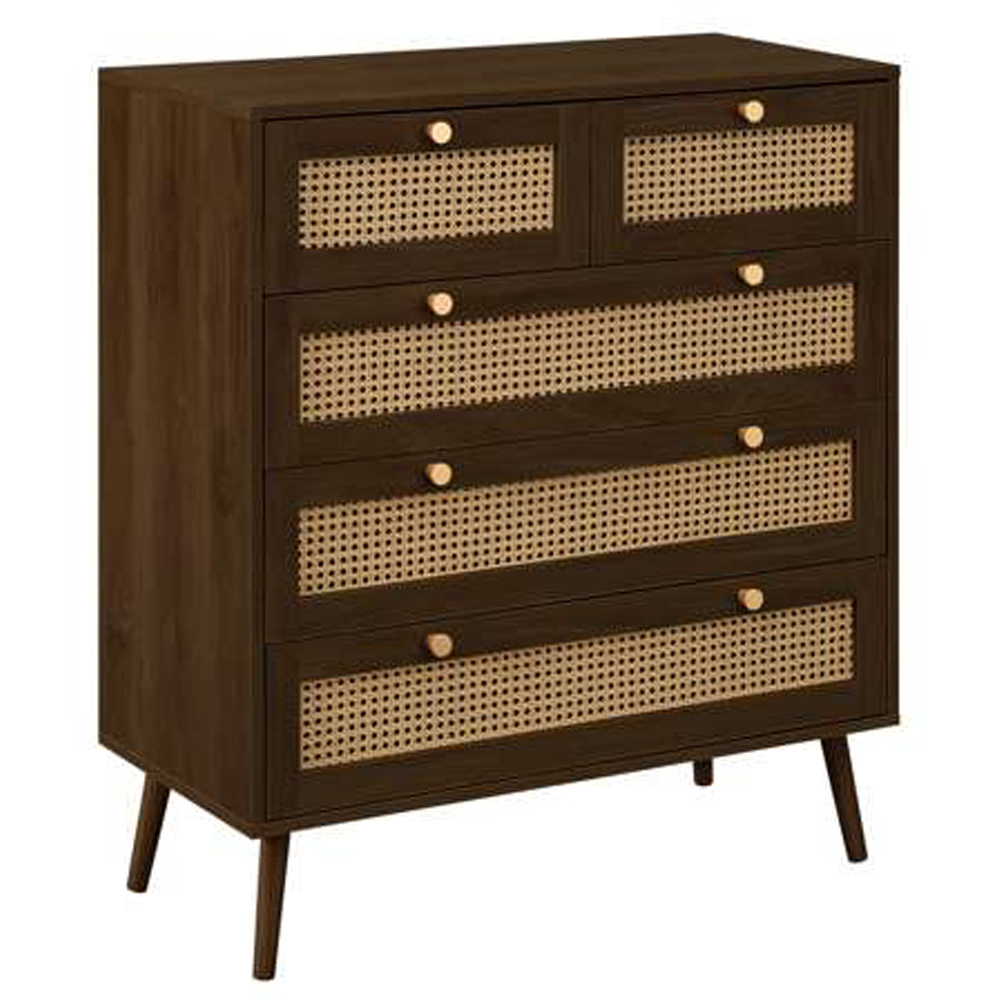 Croxley 5 Drawer Rattan Chest of Drawers Image 2