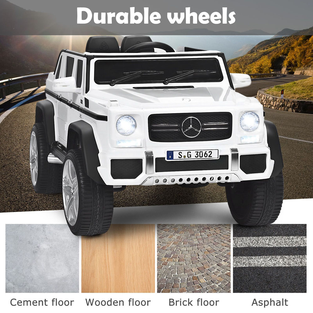 Costway White Electric 2 Motors Kids Ride On Car with Remote Control Image 4