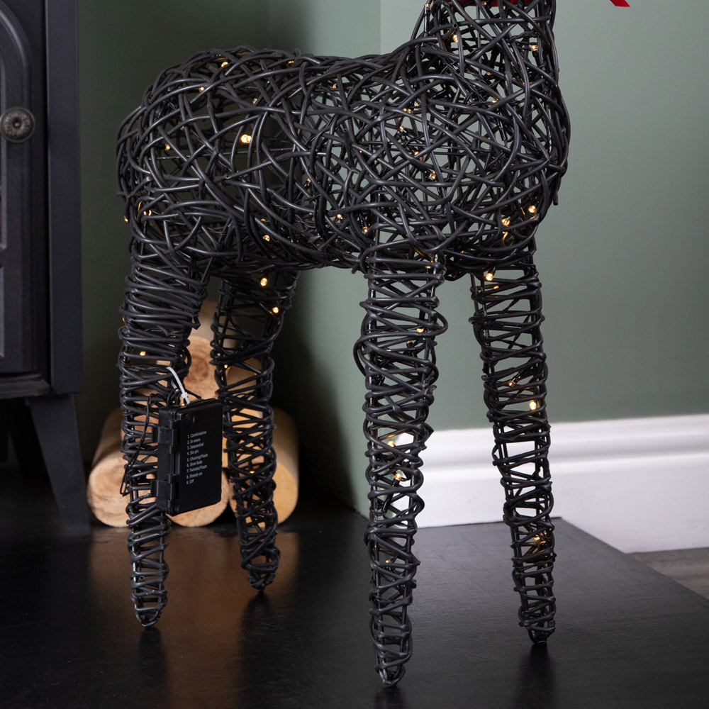 Samuel Alexander 100 Warm White LED Light Up Rattan Brown Reindeer Christmas Decoration 72cm Image 6