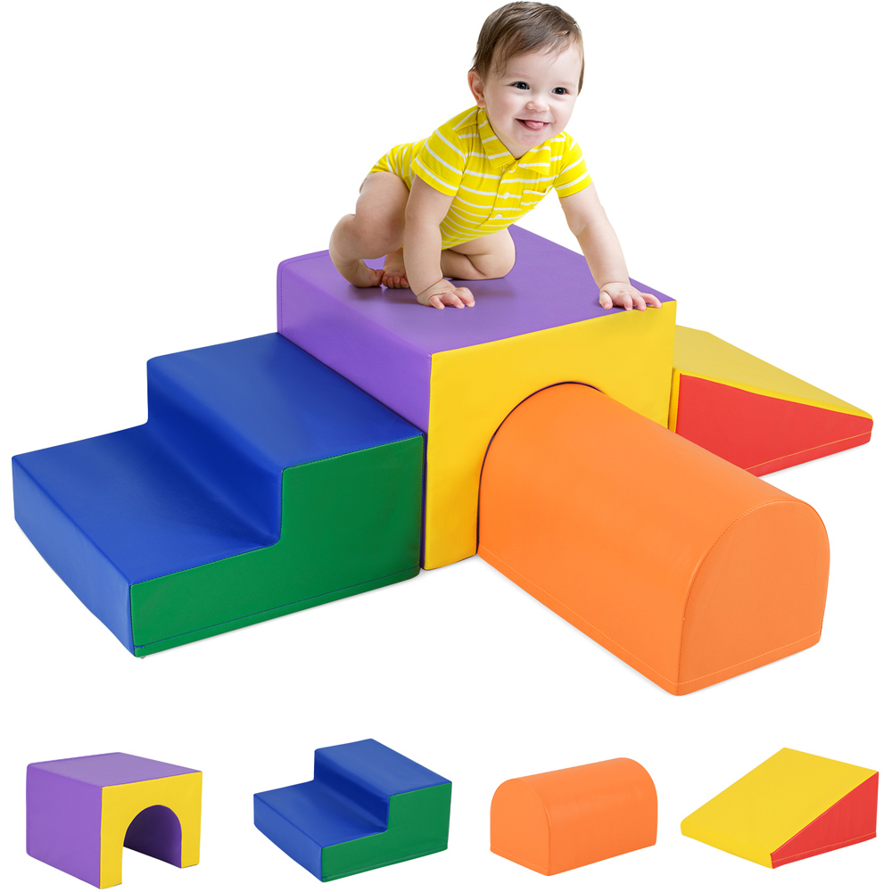 Costway 4 Piece Colourful Kids Climb and Crawl Foam Block Play Set Image 3