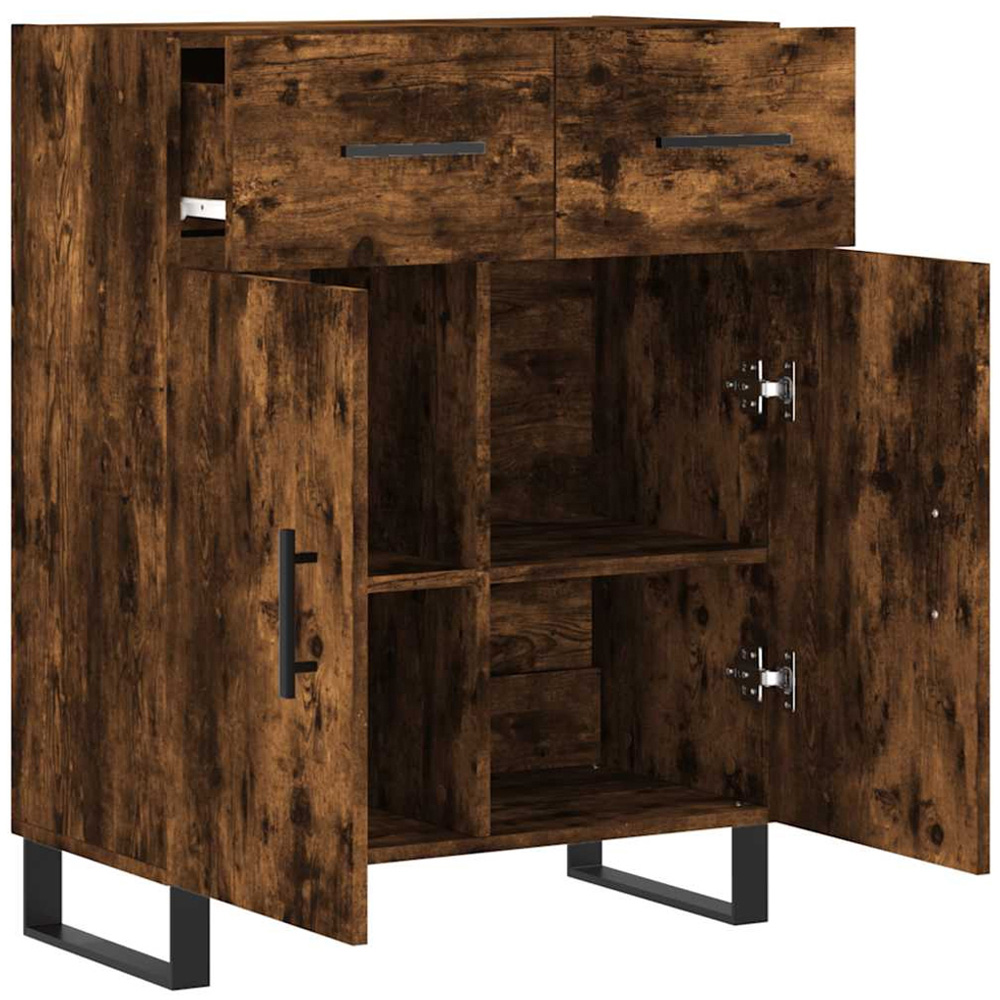 vidaXL 2 Door 2 Drawer Smoked Oak Sideboard Image 5