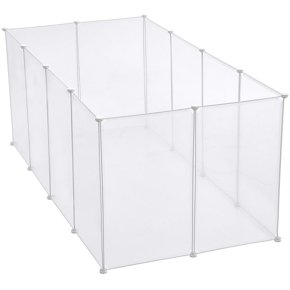 H&O Direct 12 Panel Transparent Portable Pet Playpen Fence Image 3