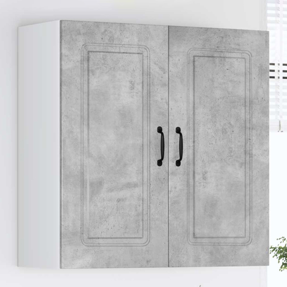 vidaXL Kalmar 2 Door Concrete Grey Wall Kitchen Cabinet Image 1