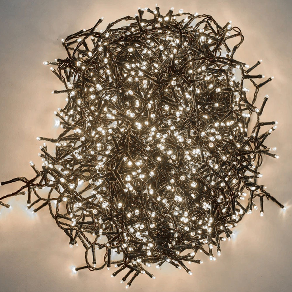 The Christmas Centre 240 Bright White LED Multifunction Green Cable String Light 28m Image 1