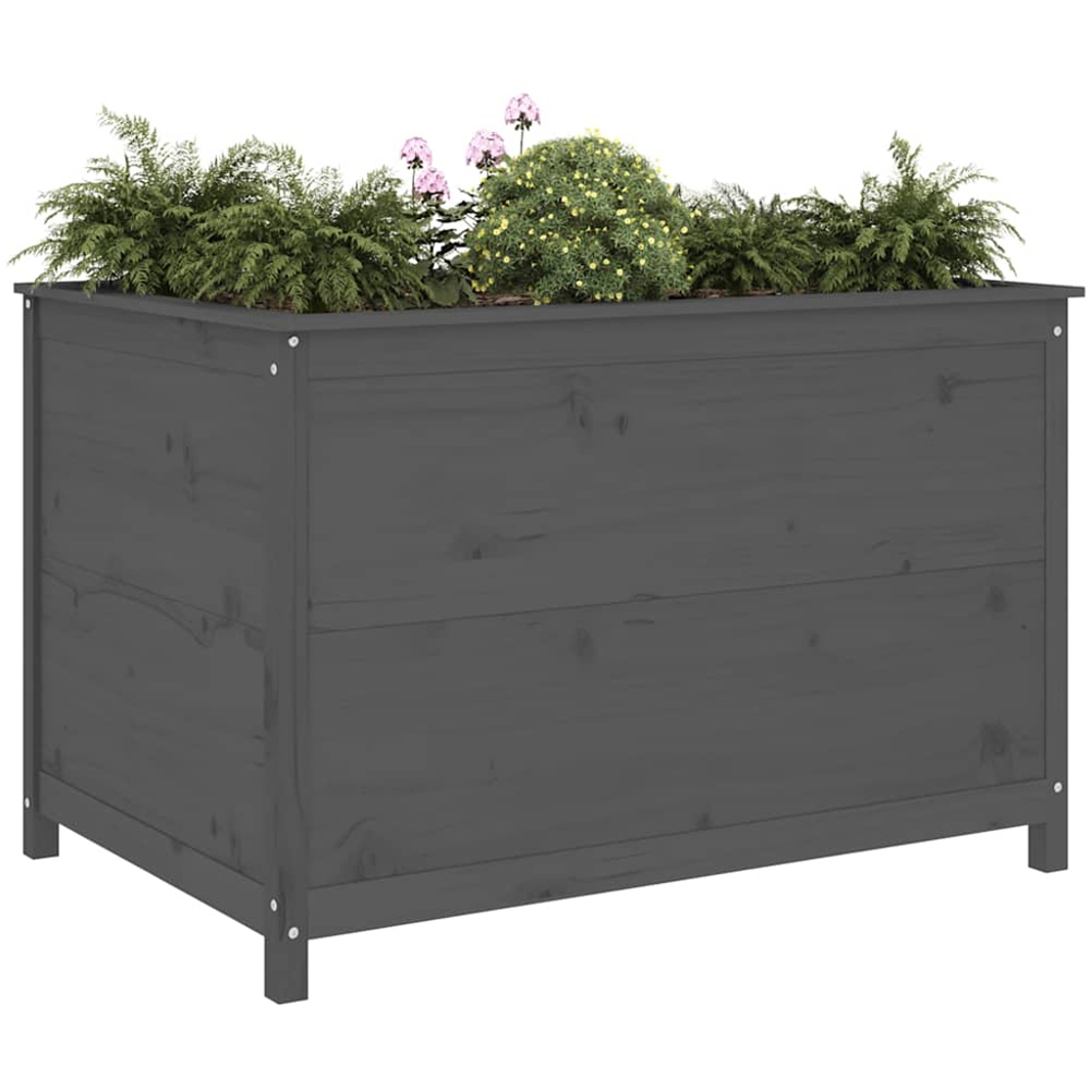 vidaXL Grey Solid Pine Wood Garden Planter 78 x 82.5 x 119.5cm Image 2