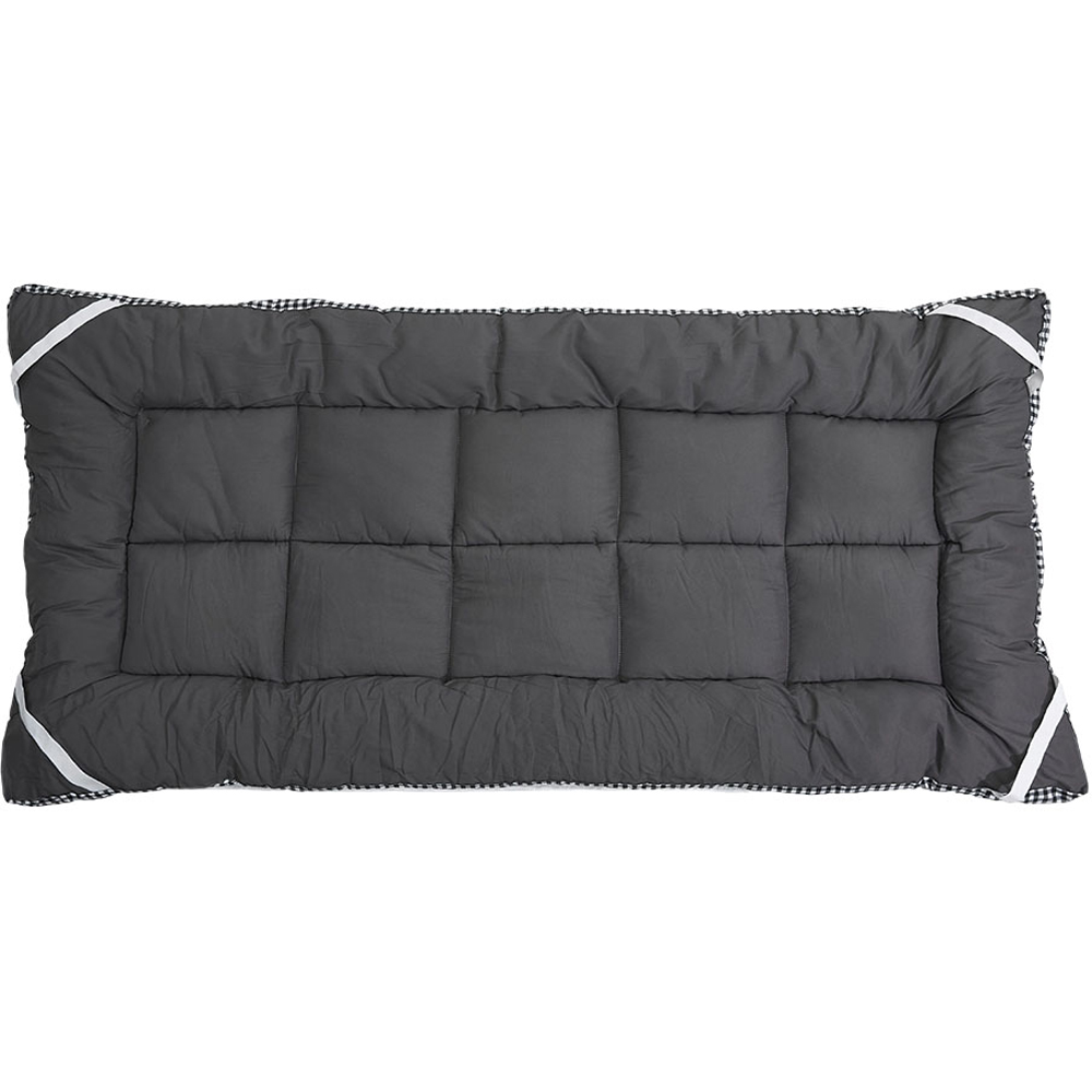 Living and Home Super King Size Grey Solid and Plaid Quilted Mattress Topper Image 4