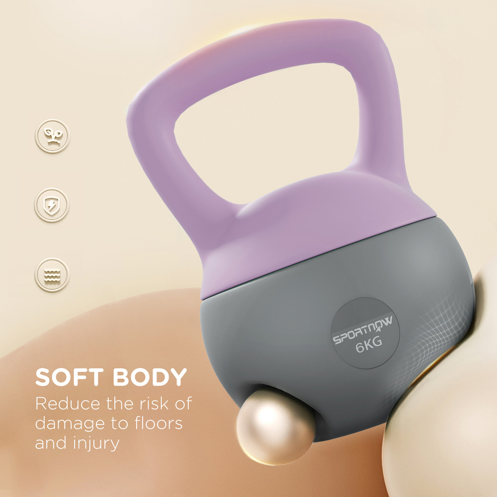 SPORTNOW Purple and Grey Kettlebell 6kg Image 6
