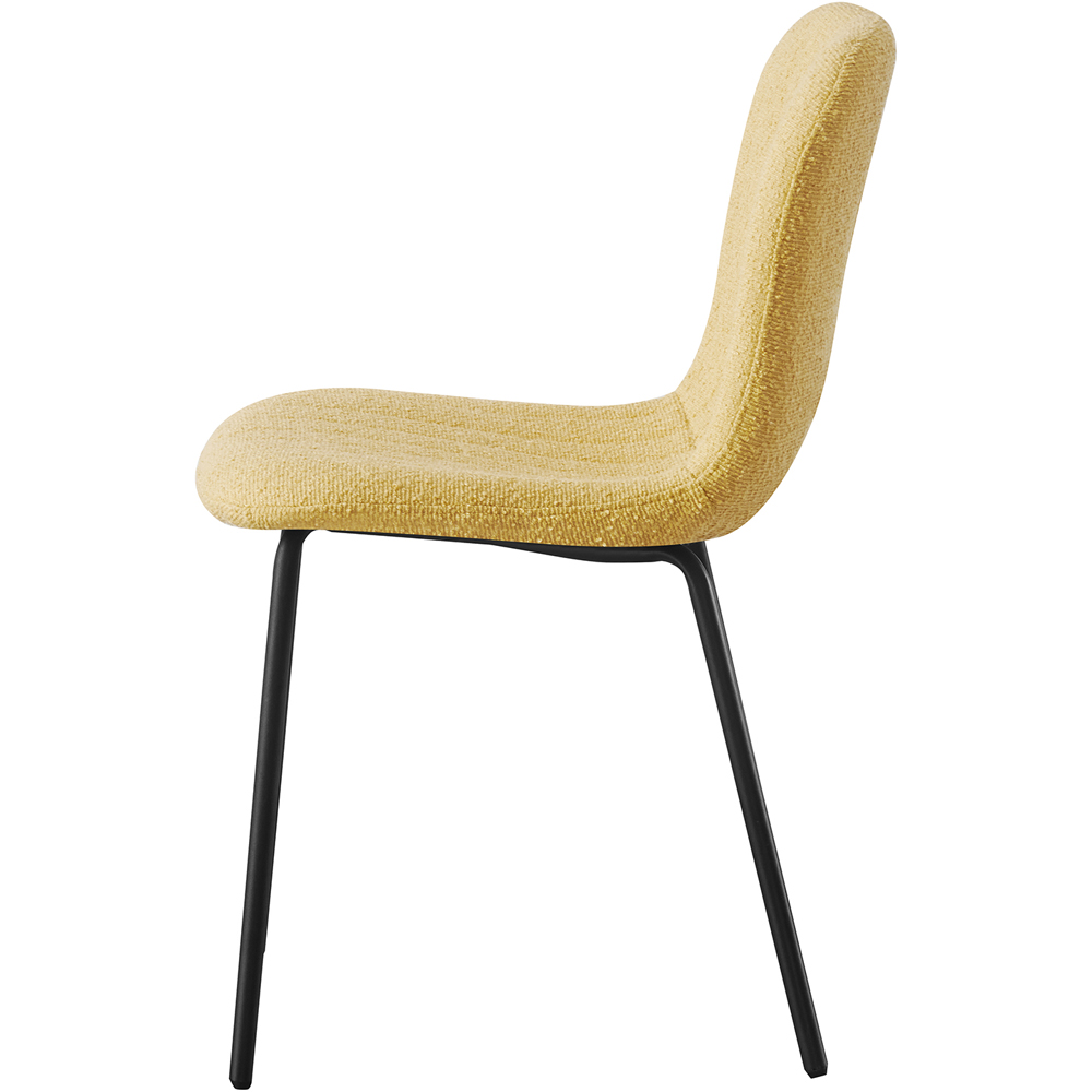 Bella Set of 4 Yellow Teddy Faux Fur Stitched Design Dining Chairs Image 3