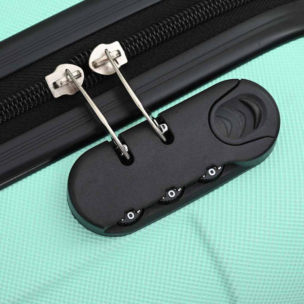 vidaXL Set of 3 Black Green Suitcases with Wheels Image 7