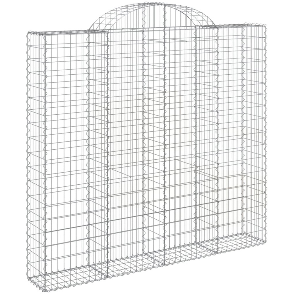 vidaXL Silver Galvanised Iron Gabion Basket 200 x 50 x 180/200cm 4 Pack Image 1