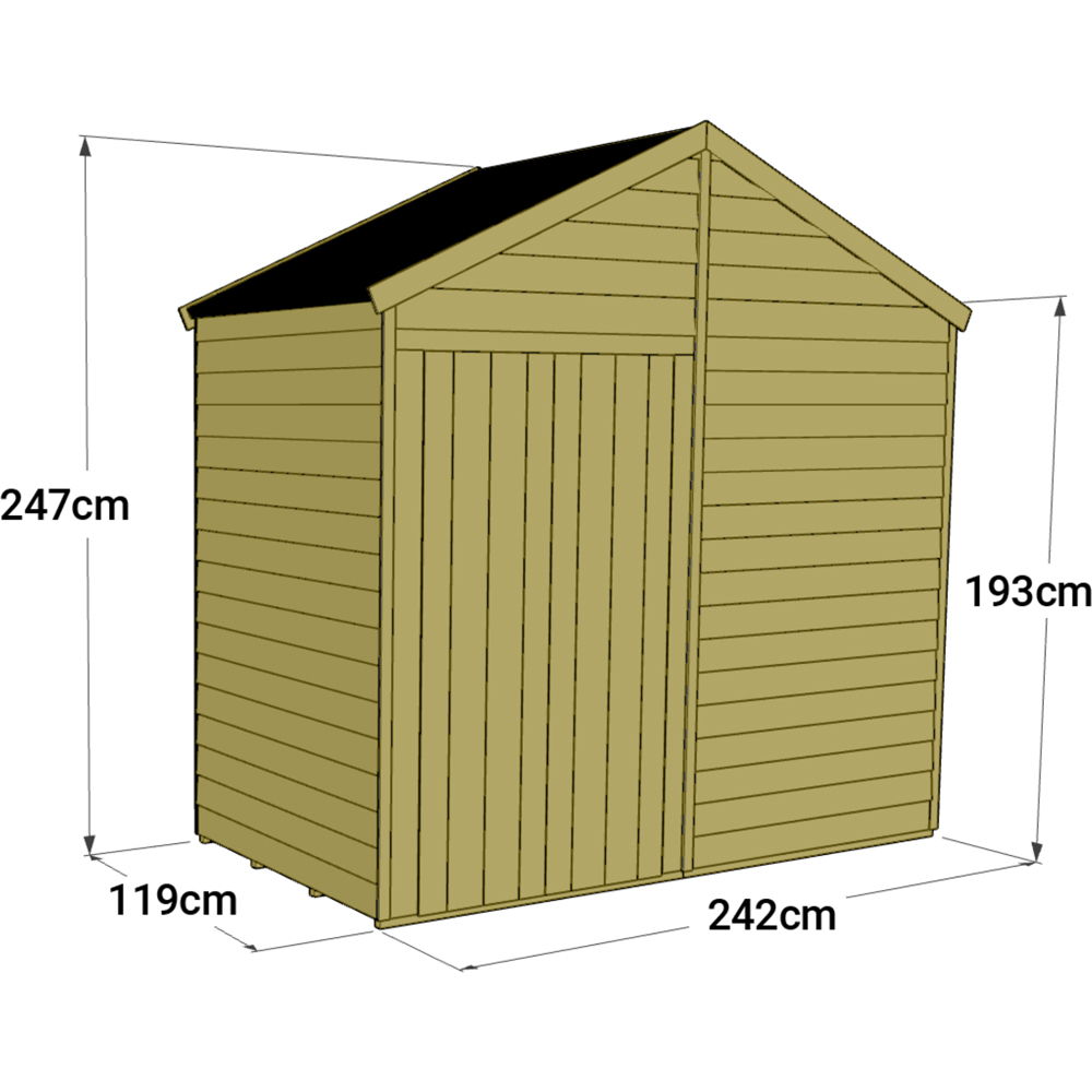 StoreMore 4 x 8ft Double Door Tongue and Groove Apex Shed Image 4