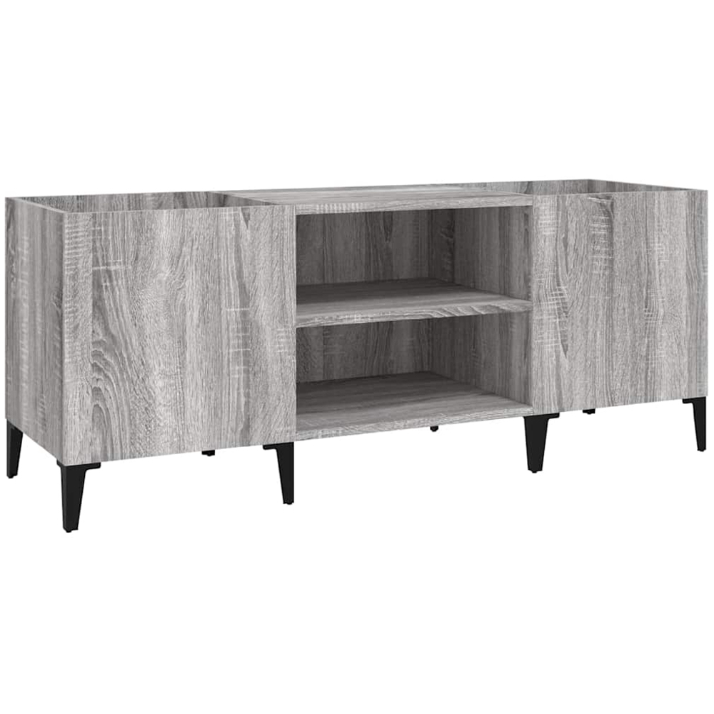 vidaXL 2 Shelf Grey Sonoma Record Cabinet Image 2