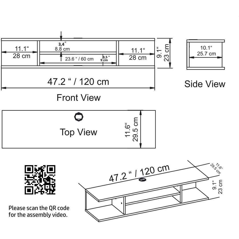 Decorotika Pivot 4 Shelf Bendir Floating TV Unit Image 6