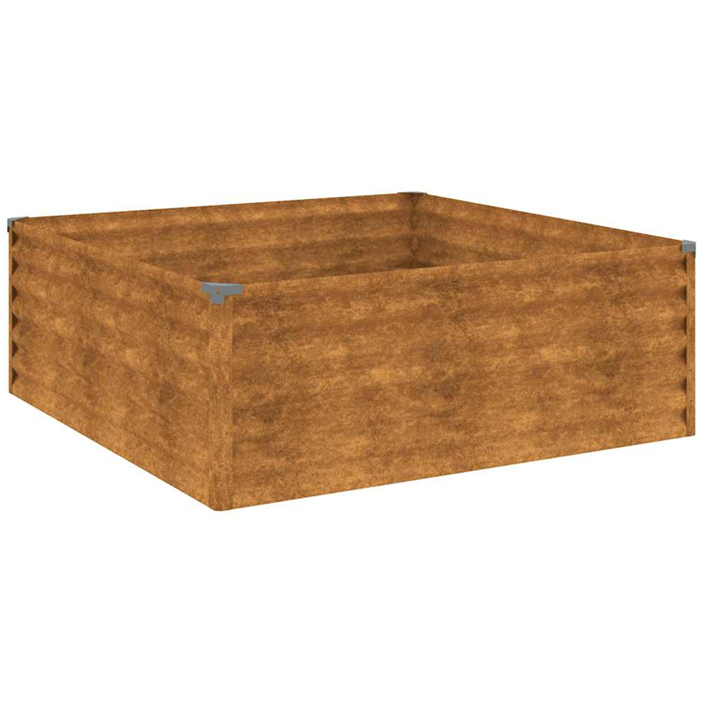 vidaXL Brown Corten Steel Raised Garden Bed 100 x 100 x 36cm Image 1