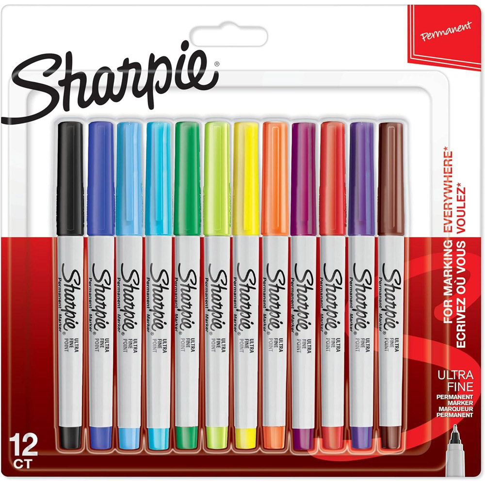 Sharpie Ultra Fine Assorted Colour Permanent Marker 12 Pack Image 1