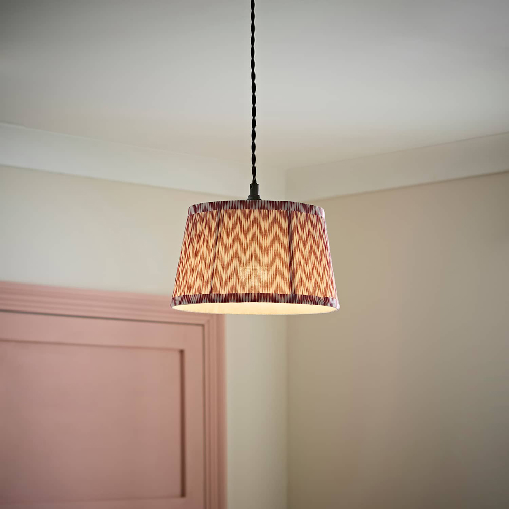 ValueLights Saffira Pink Chevron Pleated Tapered Small Lamp Shade 25cm Image 6