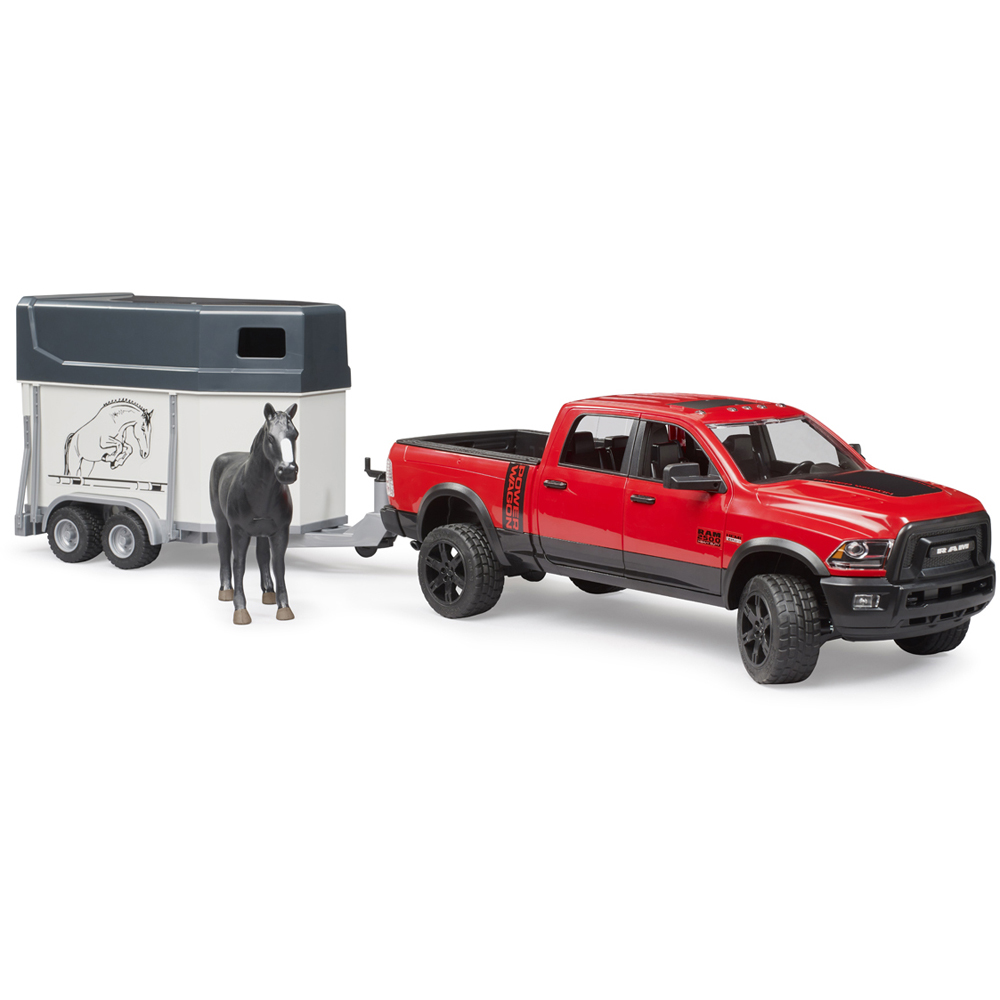 Bruder Kids RAM 2500 Power Wagon with Horse Trailer and Horse Playset Model Image 2