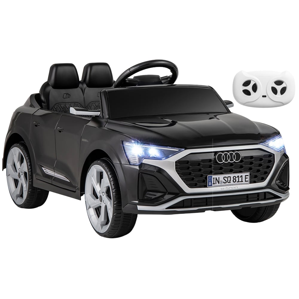 Costway Kids Black Licensed Audi SQ8 Ride On Car with Remote Control and 4 Wheels Suspension 12V Image 1