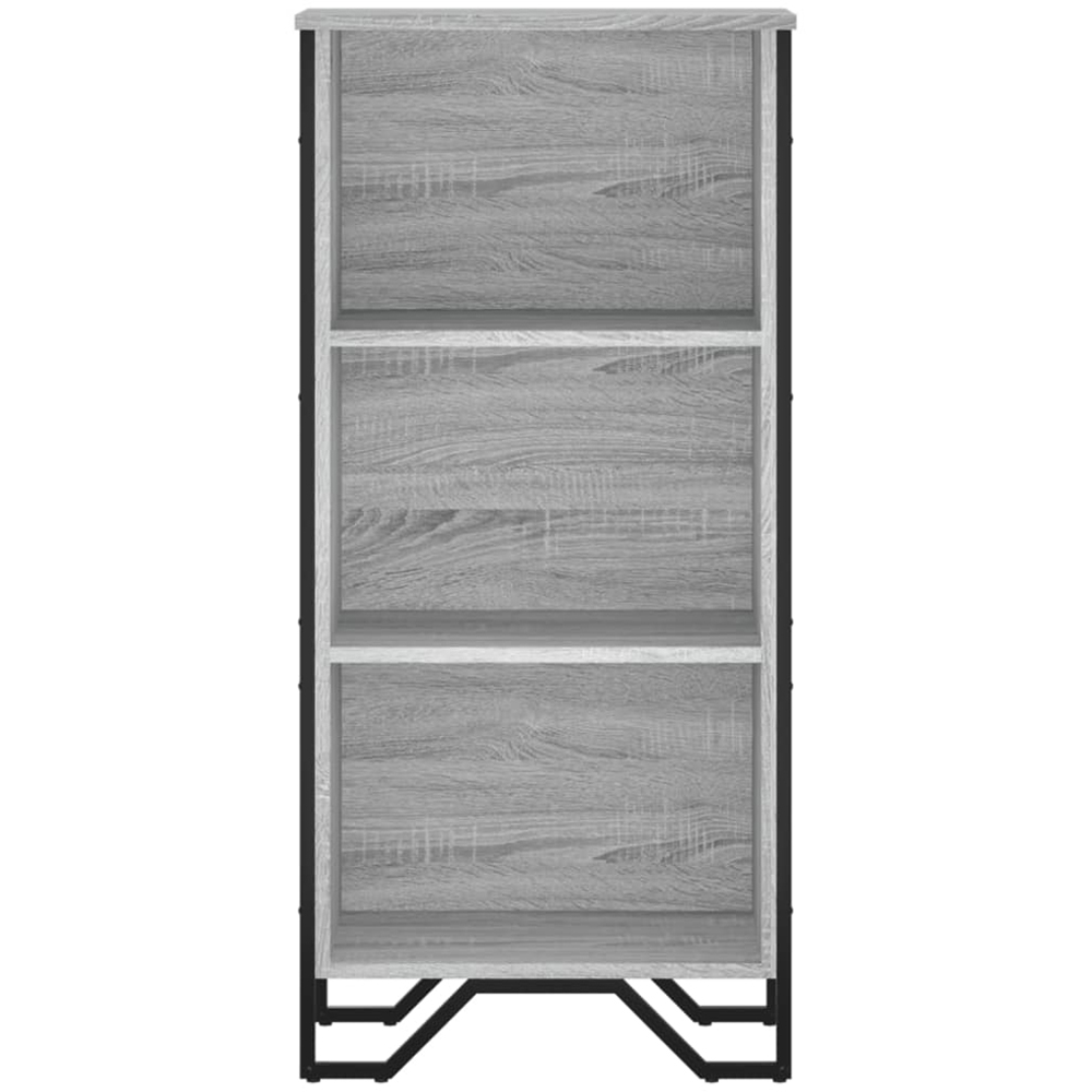 vidaXL 3 Shelf Grey Sonoma Bookcase Image 4