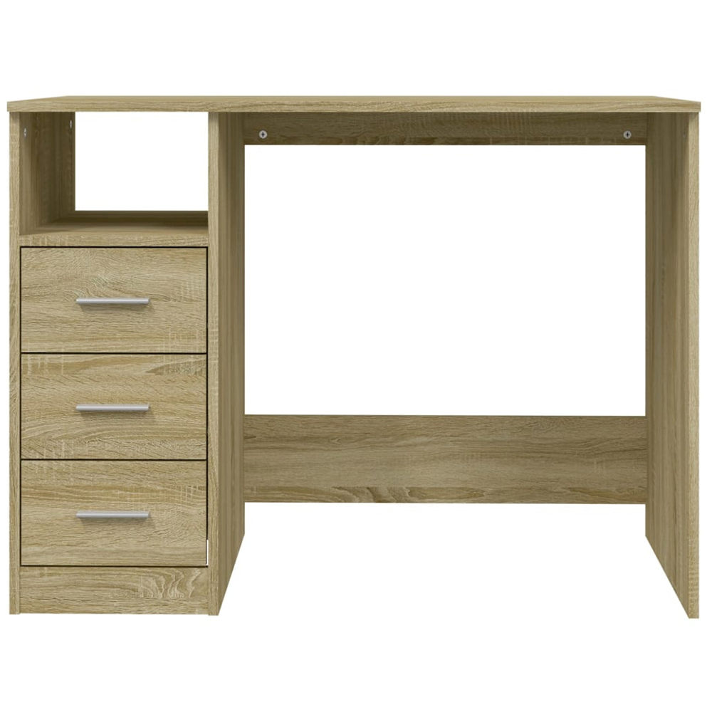 vidaXL 3 Drawer Single Shelf Computer Desk Sonoma Oak Image 5