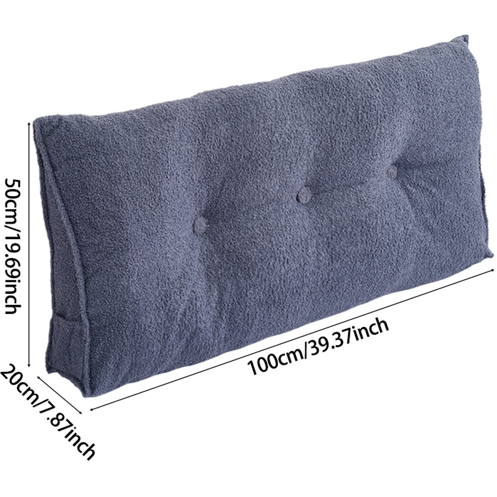 Living and Home Slate Blue Wedge Headboard Pillow with Side Pocket 100 x 50cm Image 8
