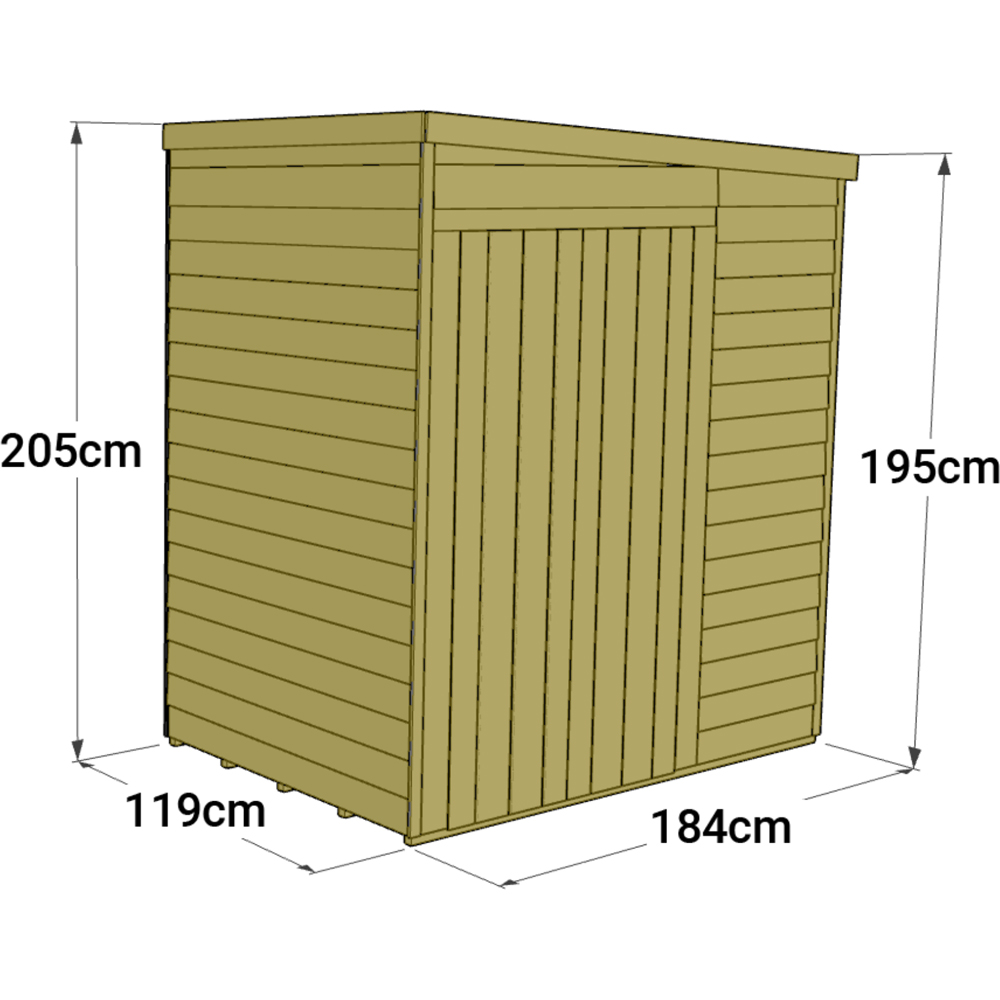 StoreMore 4 x 6ft Double Door Tongue and Groove Pent Shed Image 4