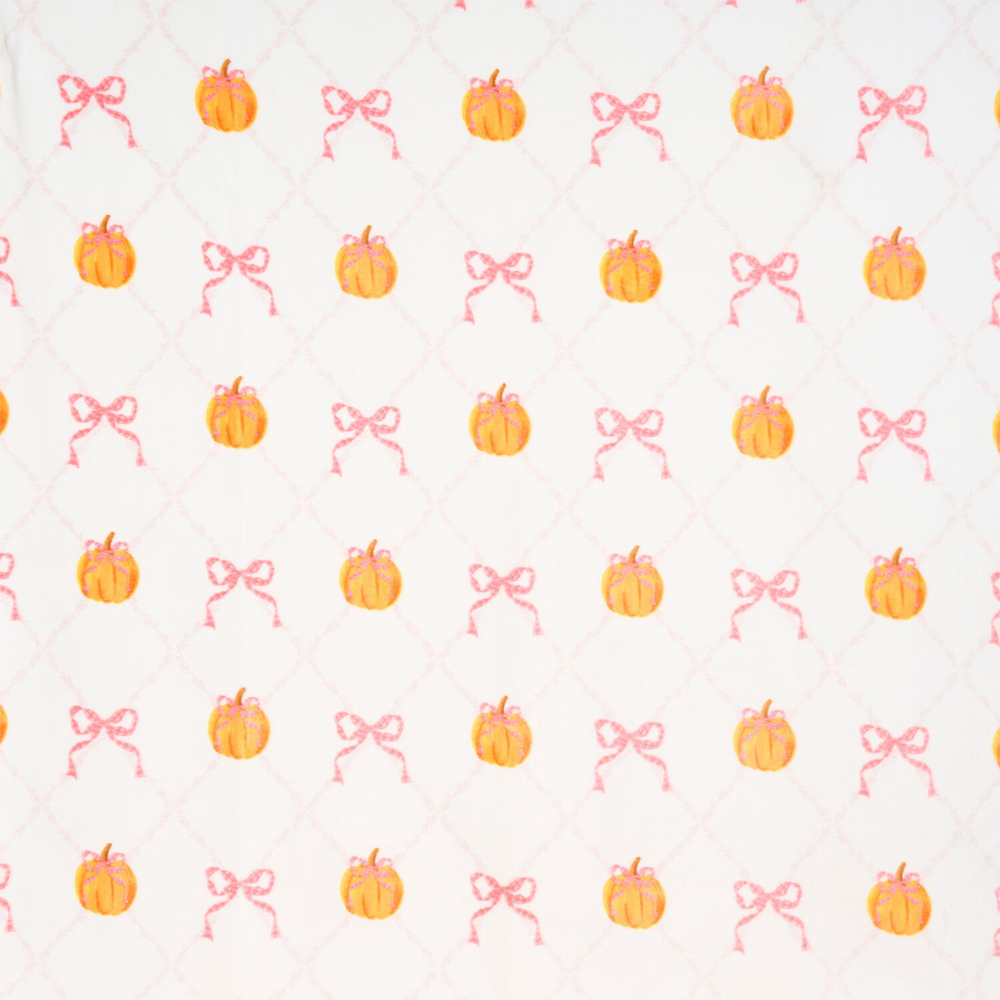 Pretty Bow Pumpkins Sherpa Throw Image 4