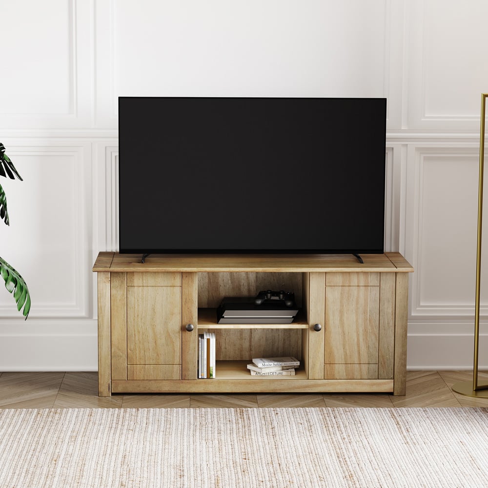 Vida Designs Panama 2 Door Pine TV Unit Image 3