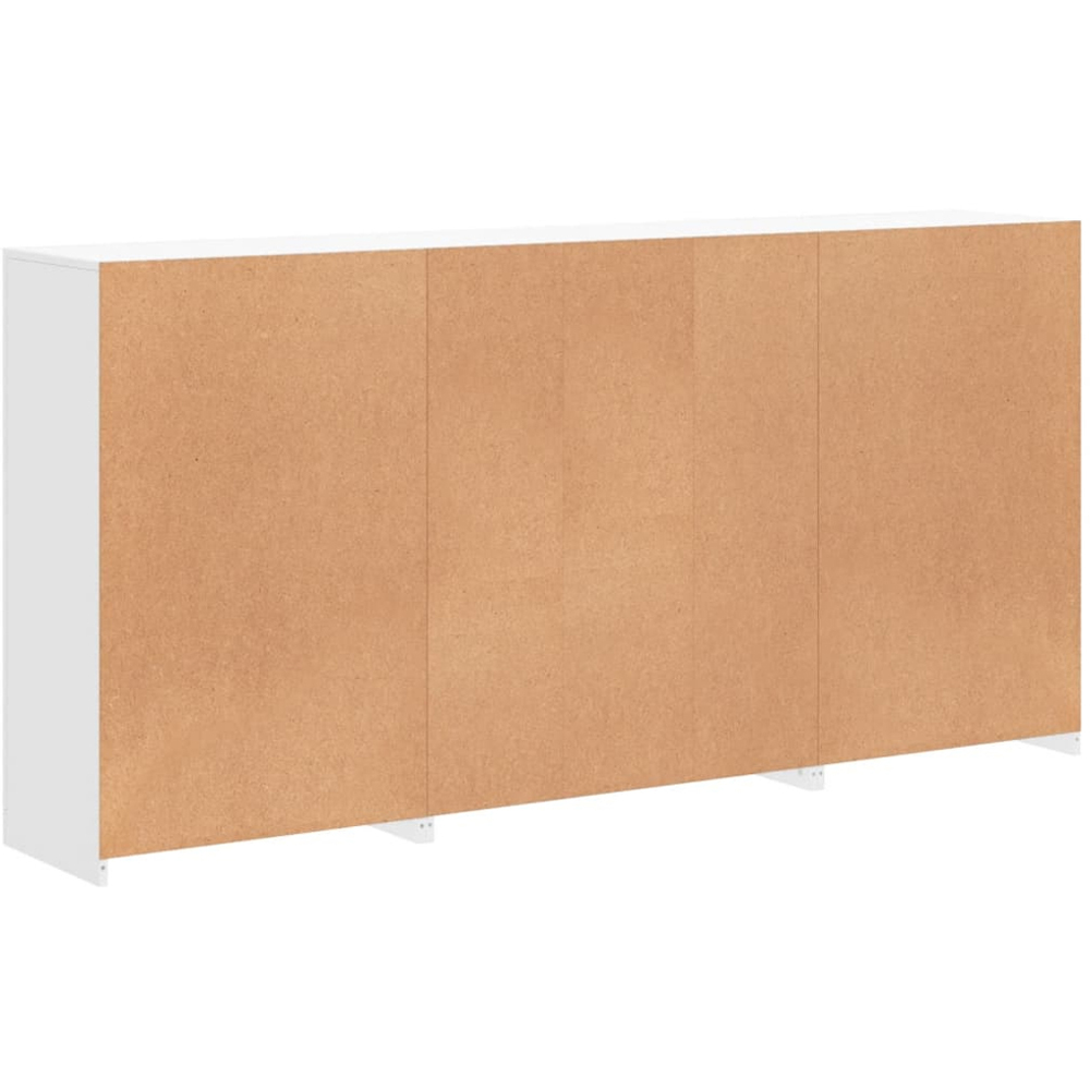 vidaXL 4 Door 8 Shelf White Sideboard with LED Lights Image 8
