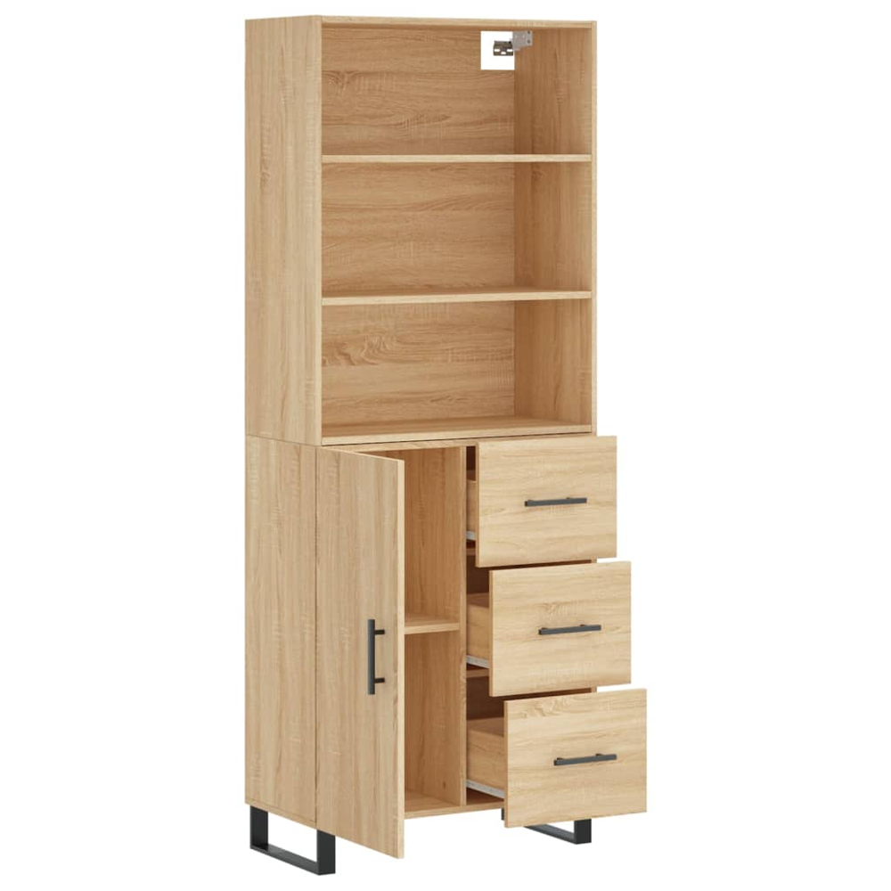 vidaXL Single Door 3 Drawer 3 Shelf Sonoma Oak Highboard Image 4