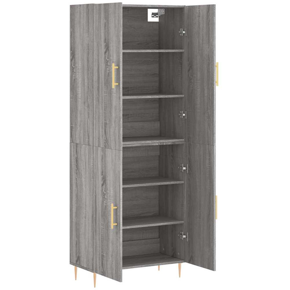 vidaXL 4 Door Grey Sonoma Oak Wooden Cabinet Image 4