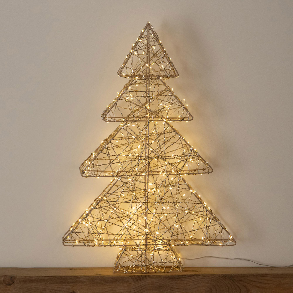 Samuel Alexander 300 Warm White LED Gold Christmas Tree with Timer 60cm Image 1