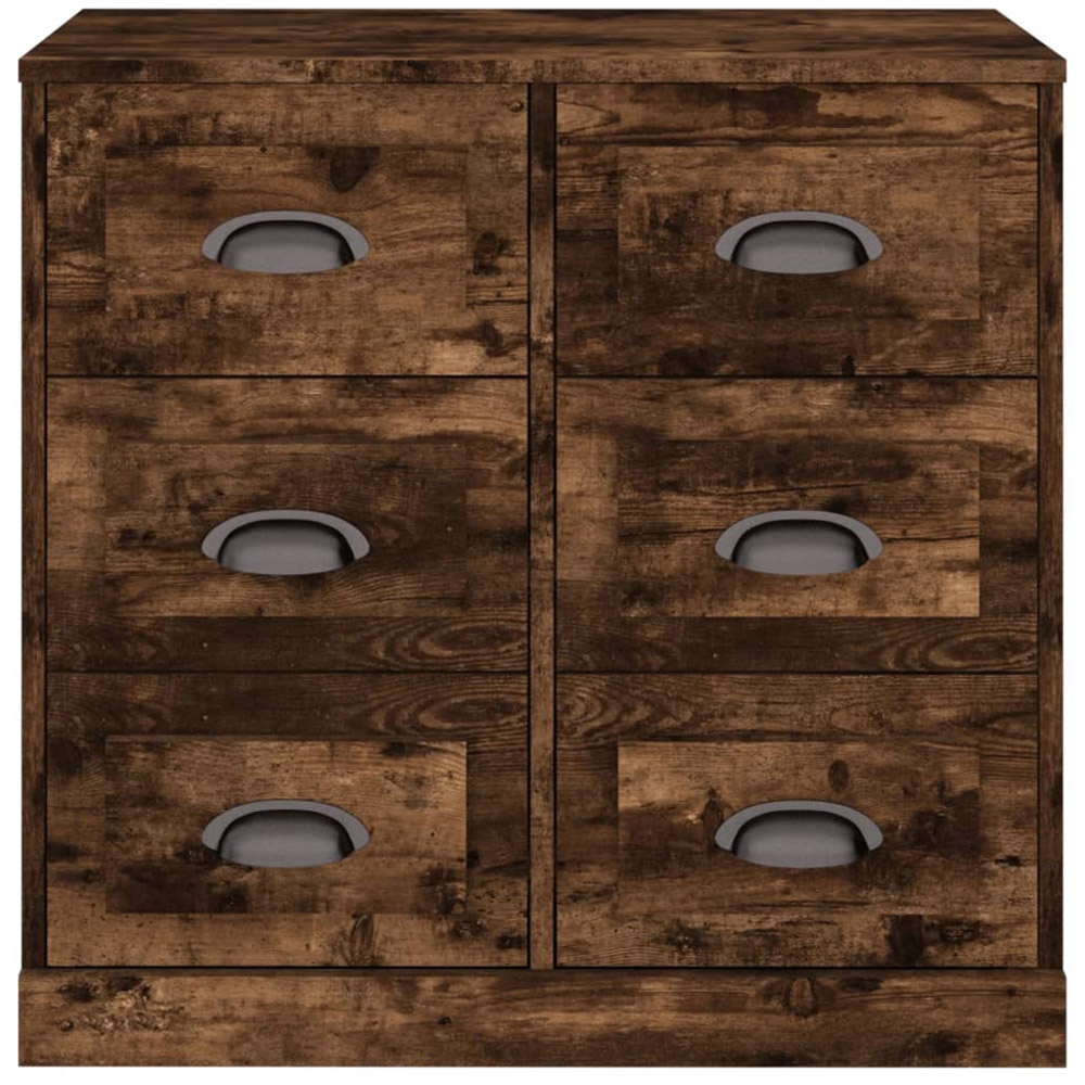 vidaXL 6 Drawer Smoked Oak Sideboard Image 6