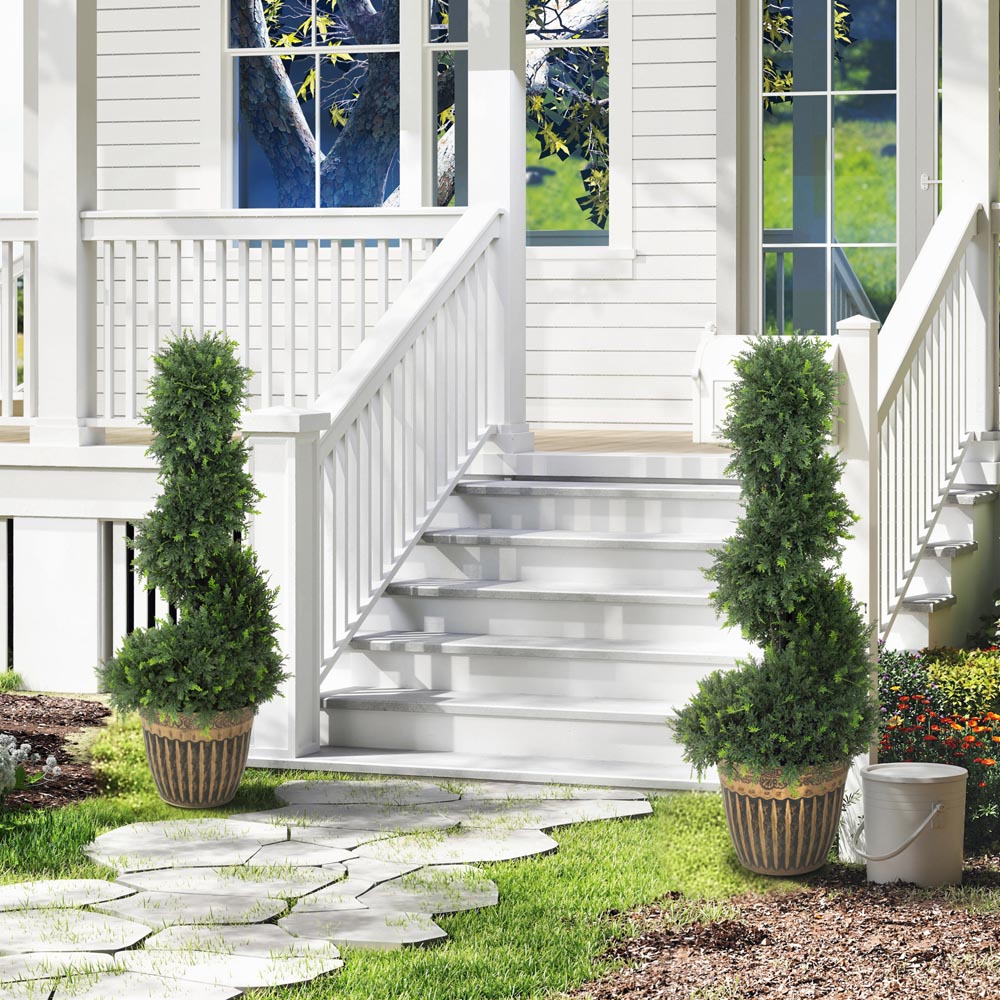 Portland Topiary Spiral Cypress Artificial Plant in Pot 3ft 2 Pack Image 4