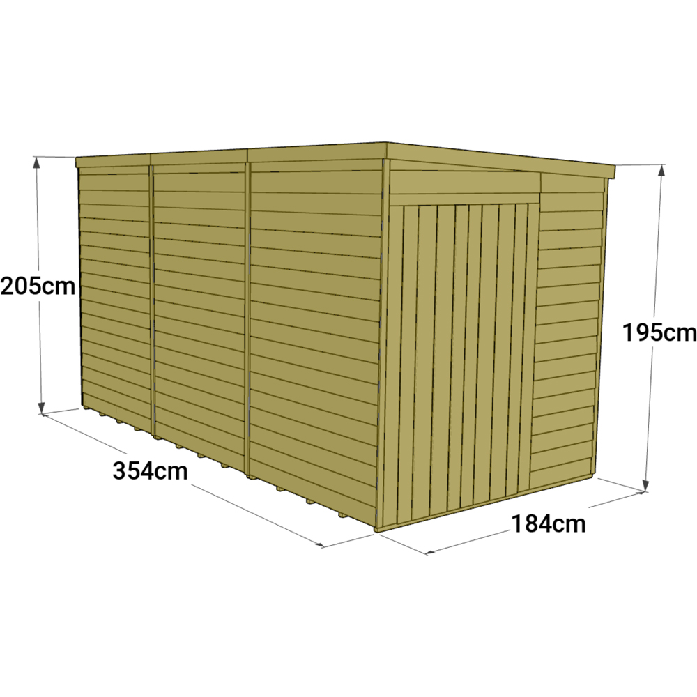 StoreMore 12 x 6ft Double Door Tongue and Groove Pent Shed Image 4