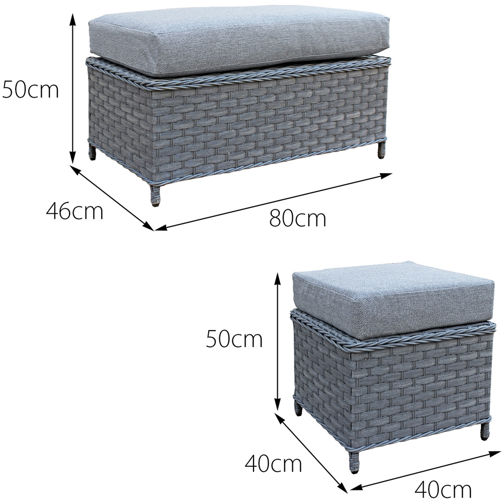 Oseasons Buxton 9 Seater Ocean Grey and Grey Rattan Corner Lounge Set with Firepit and Cushions Image 7