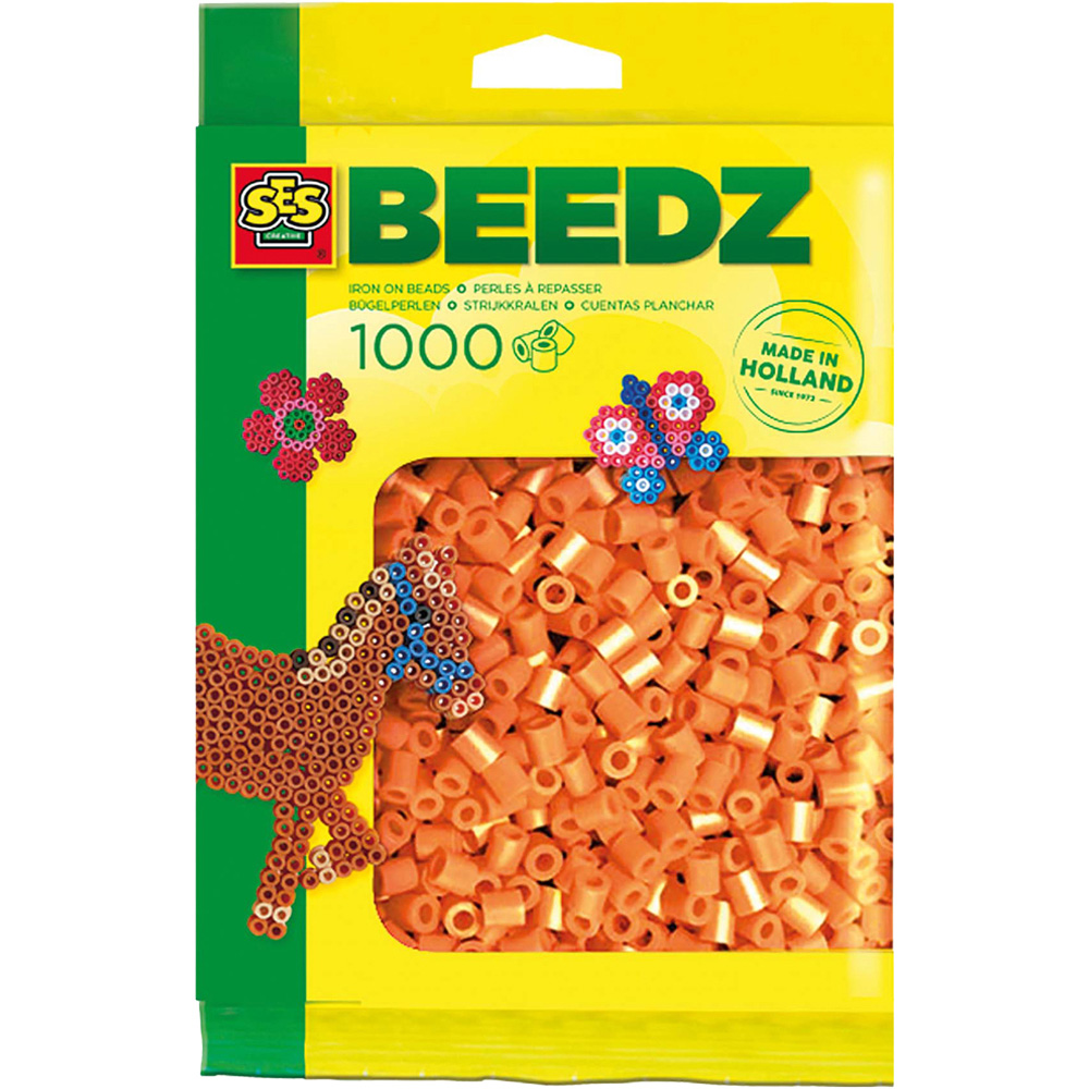 SES Creative Beedz Orange Iron On Beads 1000 Piece  Image 1