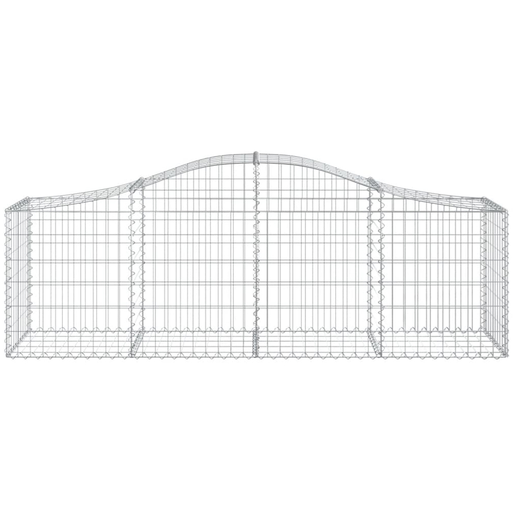 vidaXL Silver Galvanised Iron Arched Gabion Basket 200 x 50 x 60/80cm 12 Pack Image 3