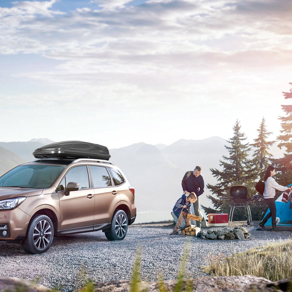 Costway Grey Dual Opening Car Rooftop Cargo Box 400L Image 2