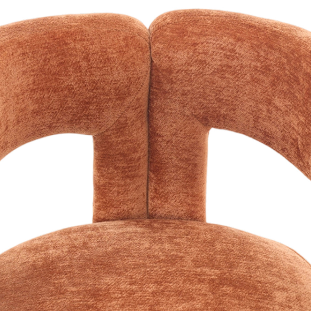 Living and Home Orange Chenille Upholstered Accent Chair Image 3
