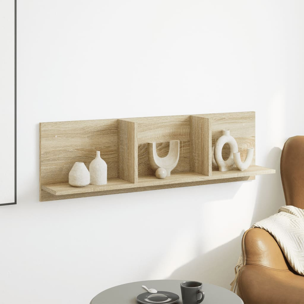 vidaXL 3 Shelf Sonoma Oak Wall Cabinet Image 8