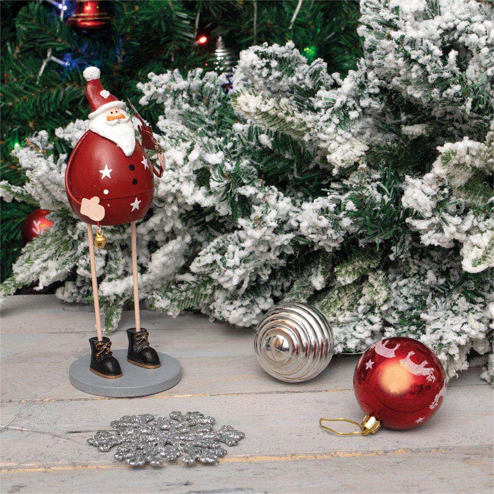 St Helens Red Santa Metal Christmas Decoration Image 3